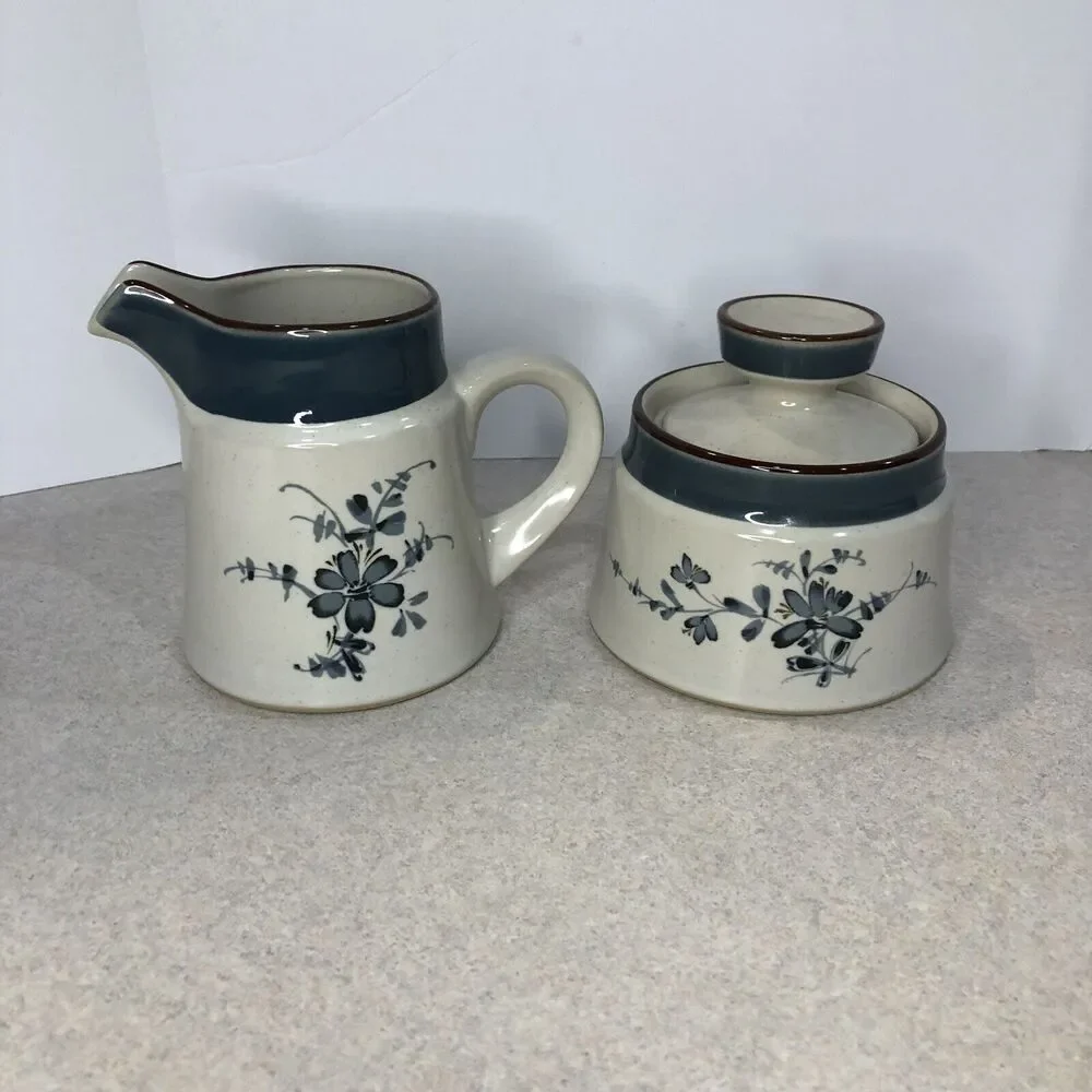 Noritake Stoneware Sugar and Creamer Set-Pleasure 8344‎ EXCELLENT